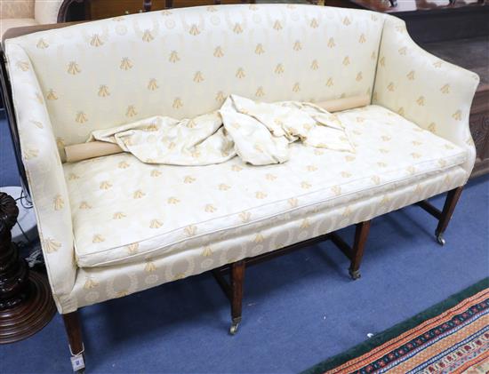 A late Georgian upholstered settee, L.168cm